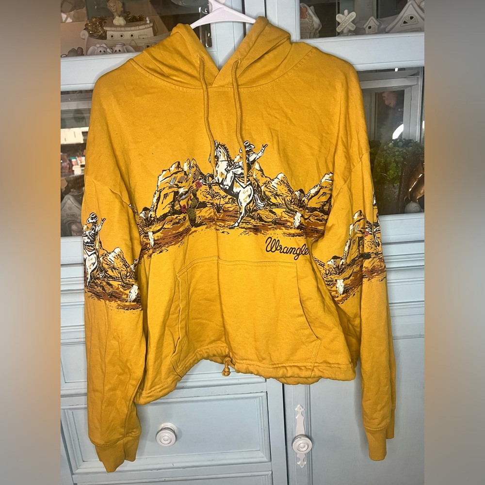 Wrangler Mustard Western Graphic Hoodie